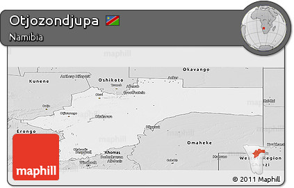Silver Style Panoramic Map of Otjozondjupa