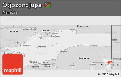 Silver Style Panoramic Map of Otjozondjupa