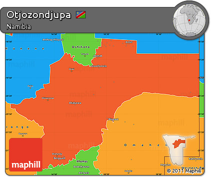 Political Simple Map of Otjozondjupa