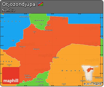 Political Simple Map of Otjozondjupa