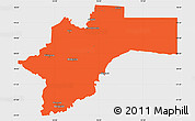 Political Simple Map of Otjozondjupa, single color outside
