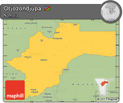 Savanna Style Simple Map of Otjozondjupa