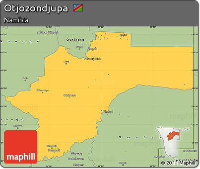 Savanna Style Simple Map of Otjozondjupa