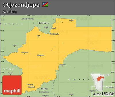 Savanna Style Simple Map of Otjozondjupa