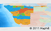 Political Panoramic Map of Namibia, lighten, land only