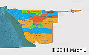 Political Panoramic Map of Namibia, single color outside, satellite sea