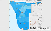 Political Shades Simple Map of Namibia, single color outside, borders and labels