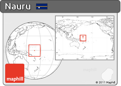 Blank Location Map of Nauru, within the entire continent