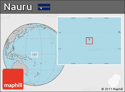 Blank Location Map of Nauru, gray outside