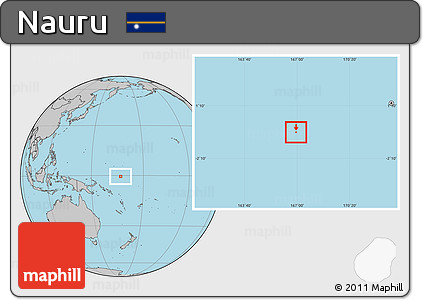 Blank Location Map of Nauru, gray outside