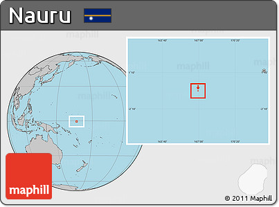 Blank Location Map of Nauru, gray outside
