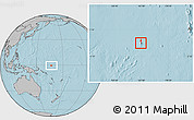 Blank Location Map of Nauru, gray outside, hill shading outside