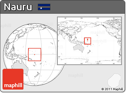 Blank Location Map of Nauru, highlighted continent, within the entire continent