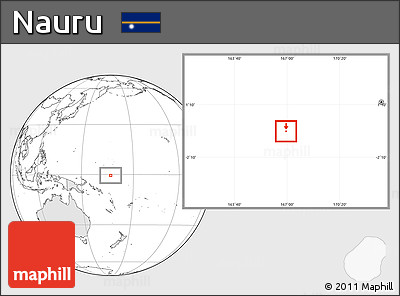 Blank Location Map of Nauru, highlighted continent