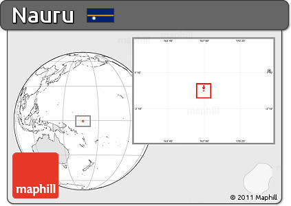 Blank Location Map of Nauru, highlighted continent