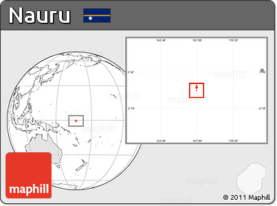 Blank Location Map of Nauru, highlighted continent