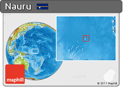 Blank Location Map of Nauru, physical outside