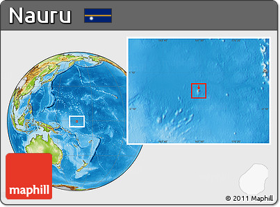 Blank Location Map of Nauru, physical outside