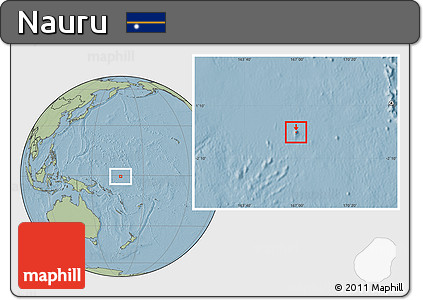 Blank Location Map of Nauru, savanna style outside, hill shading outside