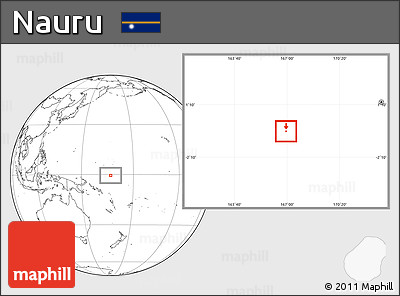 Physical Location Map of Nauru, blank outside