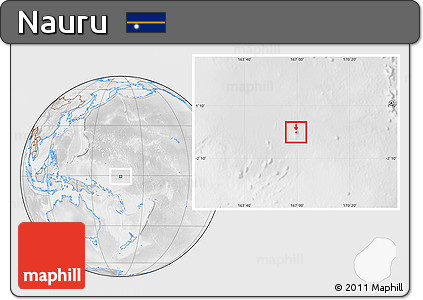 Physical Location Map of Nauru, lighten, desaturated