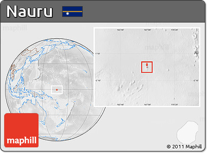 Physical Location Map of Nauru, lighten, desaturated