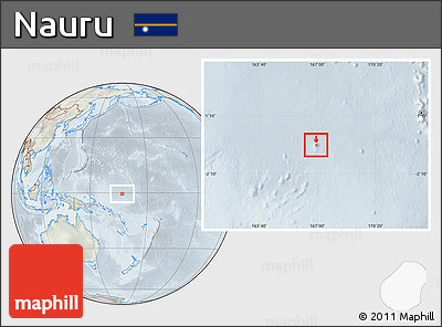 Physical Location Map of Nauru, lighten, semi-desaturated