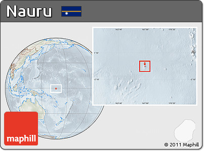 Physical Location Map of Nauru, lighten, semi-desaturated