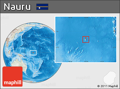 Physical Location Map of Nauru, lighten, semi-desaturated, land only