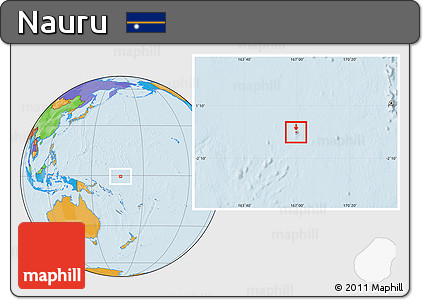 Physical Location Map of Nauru, political outside