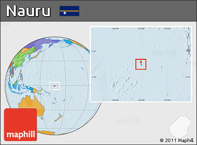 Physical Location Map of Nauru, political outside