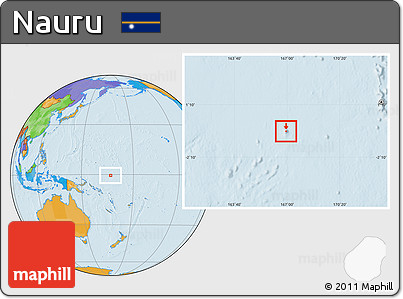 Physical Location Map of Nauru, political outside