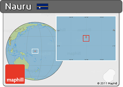 Physical Location Map of Nauru, savanna style outside