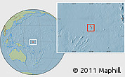 Physical Location Map of Nauru, savanna style outside, hill shading