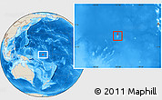 Physical Location Map of Nauru, shaded relief outside