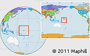 Political Location Map of Nauru, highlighted continent, within the entire continent