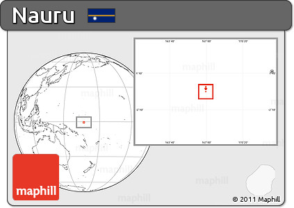 Satellite Location Map of Nauru, blank outside