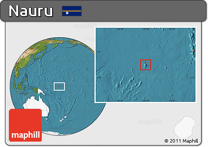 Satellite Location Map of Nauru, highlighted continent