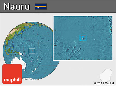 Satellite Location Map of Nauru, highlighted continent