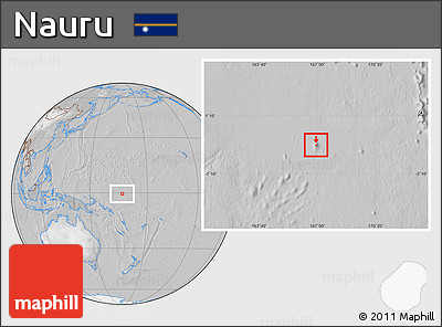 Satellite Location Map of Nauru, lighten, desaturated