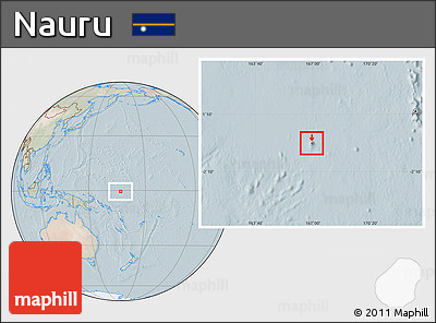 Satellite Location Map of Nauru, lighten