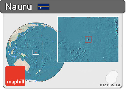 Satellite Location Map of Nauru, lighten, land only