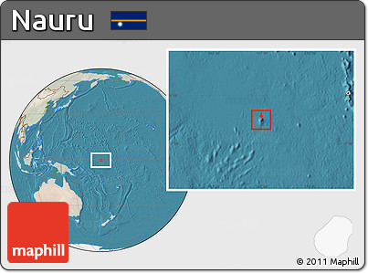 Satellite Location Map of Nauru, lighten, land only