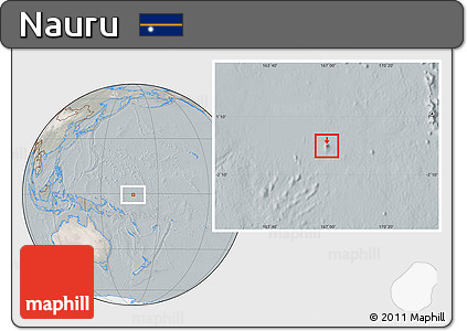 Satellite Location Map of Nauru, lighten, semi-desaturated