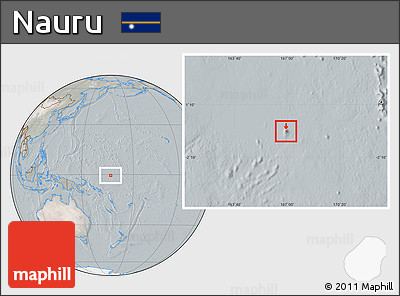 Satellite Location Map of Nauru, lighten, semi-desaturated