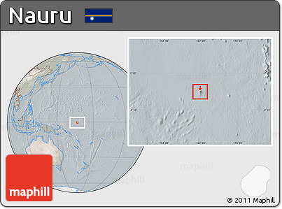 Satellite Location Map of Nauru, lighten, semi-desaturated