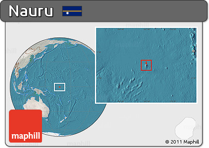 Satellite Location Map of Nauru, lighten, semi-desaturated, land only