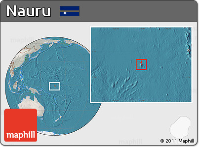 Satellite Location Map of Nauru, lighten, semi-desaturated, land only