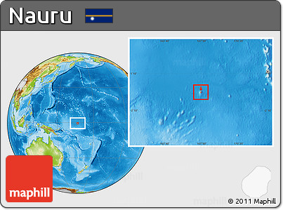 Satellite Location Map of Nauru, physical outside