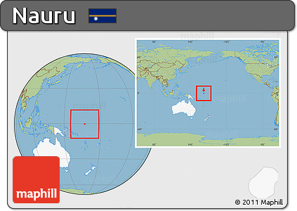 Savanna Style Location Map of Nauru, highlighted continent, within the entire continent